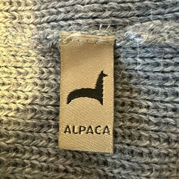 Peruvian Link Alpaca Collection Open Front Cardigan OS Chambray Blue Pockets - Picture 8 of 9